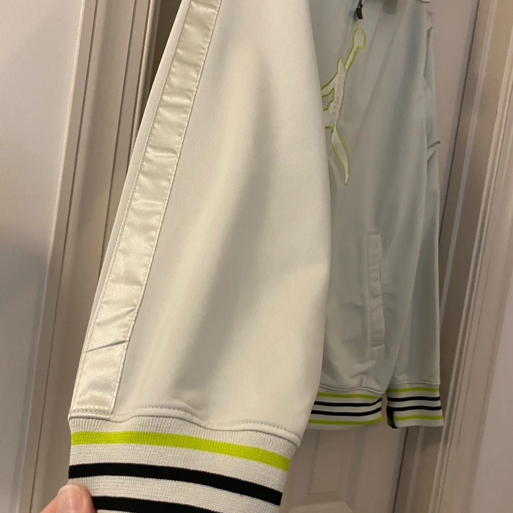 Jordan XXL Men's Y2K White and Neon Yellow Track Jacket